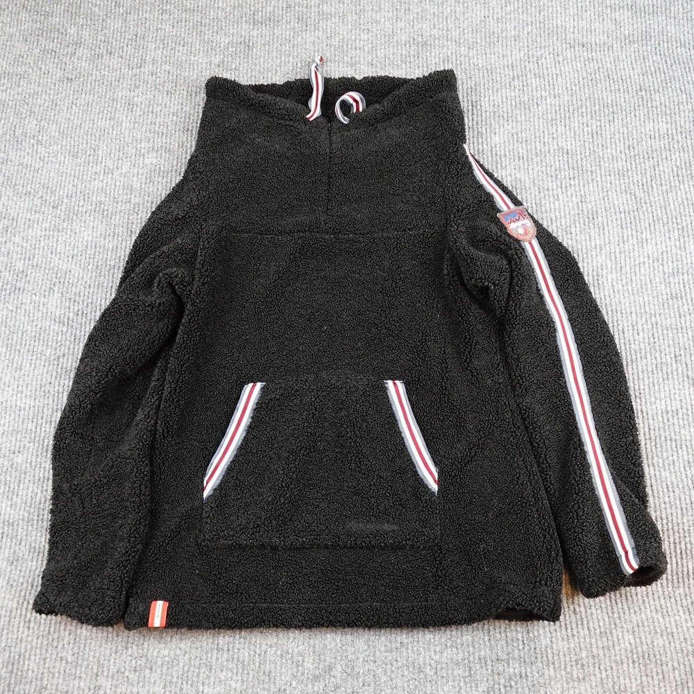 Almgwand Padnauerkogel Jacket Womens 12 Black Fleece 1/4 Zip Anorak Pullover